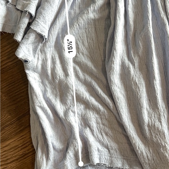 Free people light blue tattered off the shoulder blouse - Picture 3 of 5